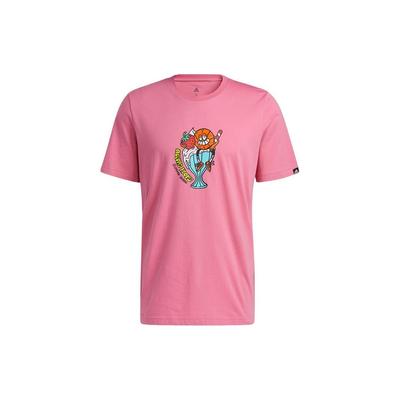 Cartoon Basketball Print Athletic Short Sleeve T-Shirt Men Tops Pink HB5482