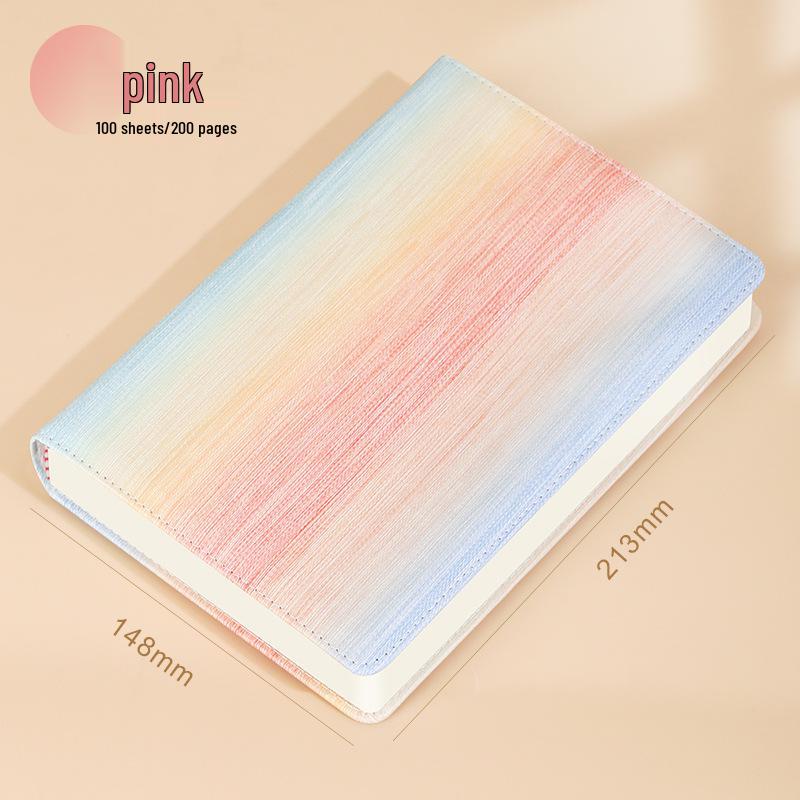 A5 Thickened Notebook for Postgraduate Exams, Rainbow Gradient, College-Style, Custom Logo
