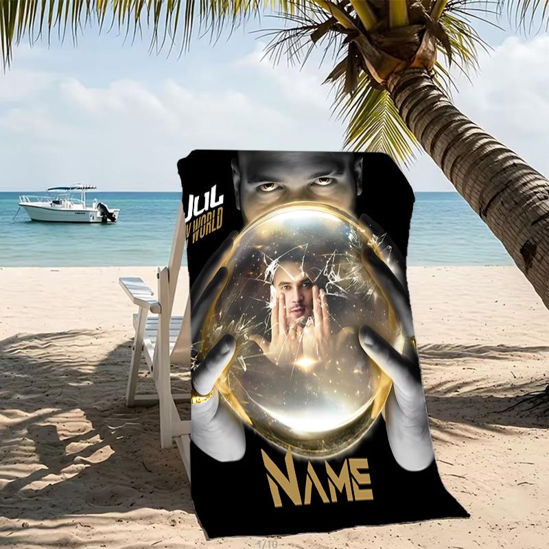 Customizable personalized beach towels Jul rapper themed designs.Suitable for the beach, yoga, sports;ideal as beach accessories