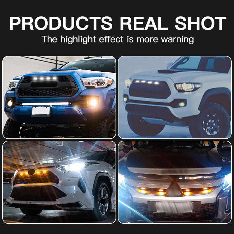 4PCS LED Front Grille Light For Toyota Tacoma PT228-35170 2016-2019 Amber/White Lights Bulbs LED Raptor Grille Lampshade