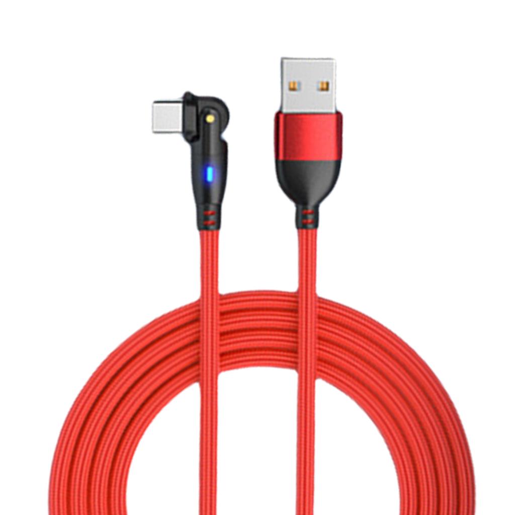 Portable USB to Type C Fast Charging Wire with 180° Connectors for Easy Gaming and Video Watching