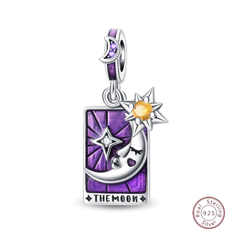 Copper Beaded Pendant Sun Moon Star Magic Tarot Vitality Suitable For Original 3Mm Bracelet Women Exquisite Jewelry