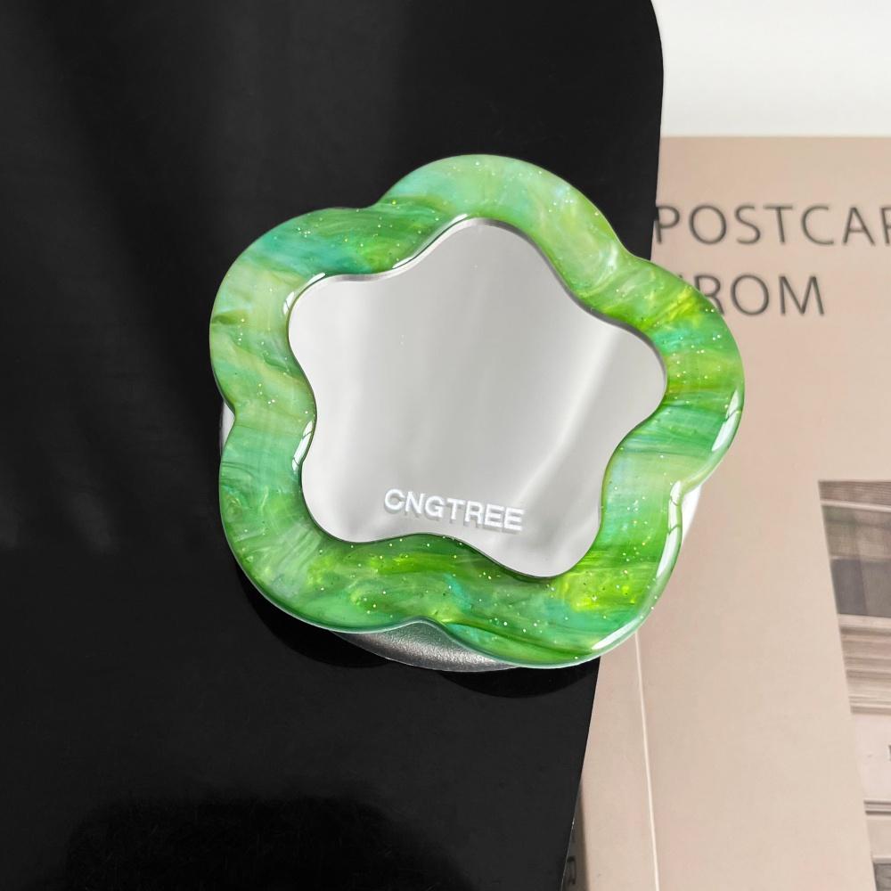Elegant Flower Mirror For Magsafe Magnetic Phone Stand For iPhone 17 Foldable Phone Case Holder Ring Kickstand