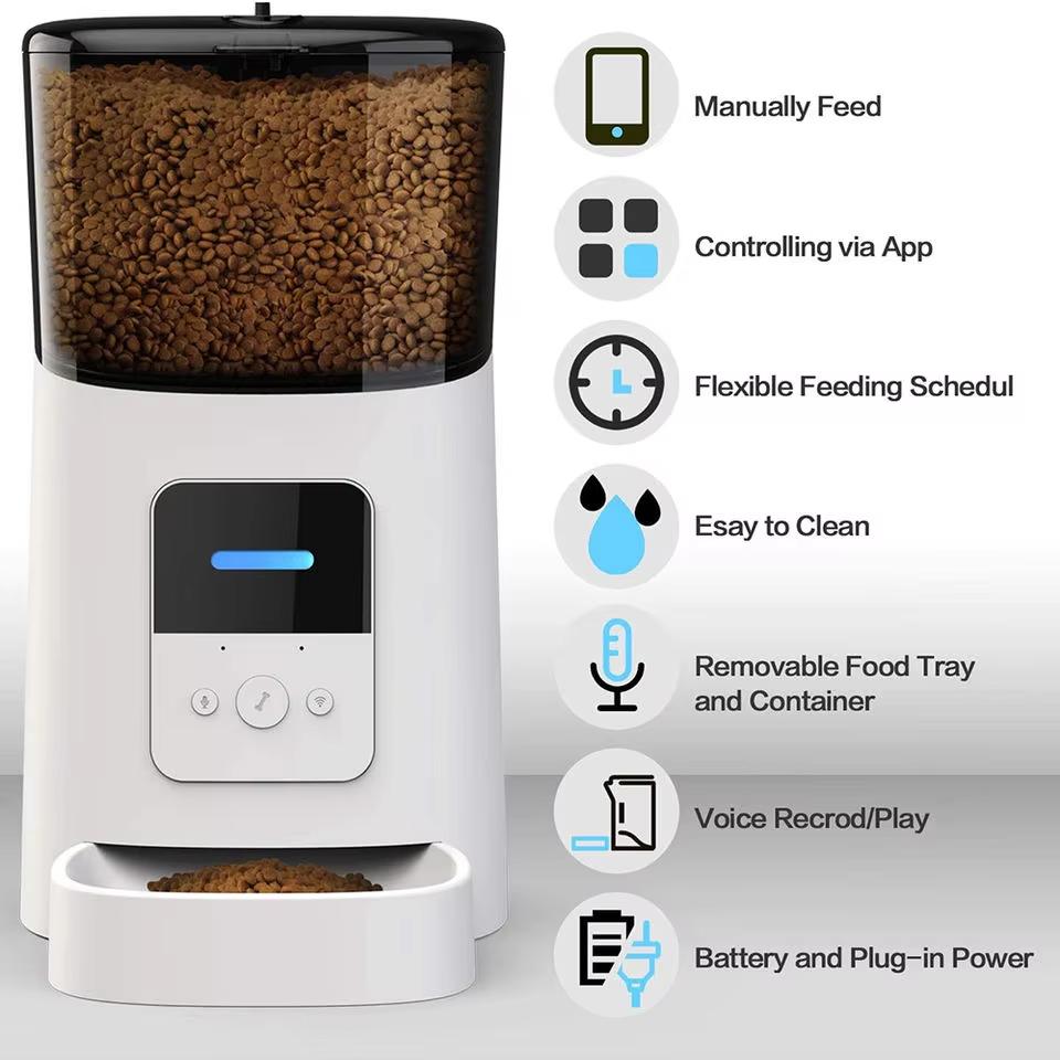 Hund Katze Smarter Haustierfutterautomat Wifi Handy App Fernbedienung Mikrochip Automatischer Haustierfutterautomat Mit 6L