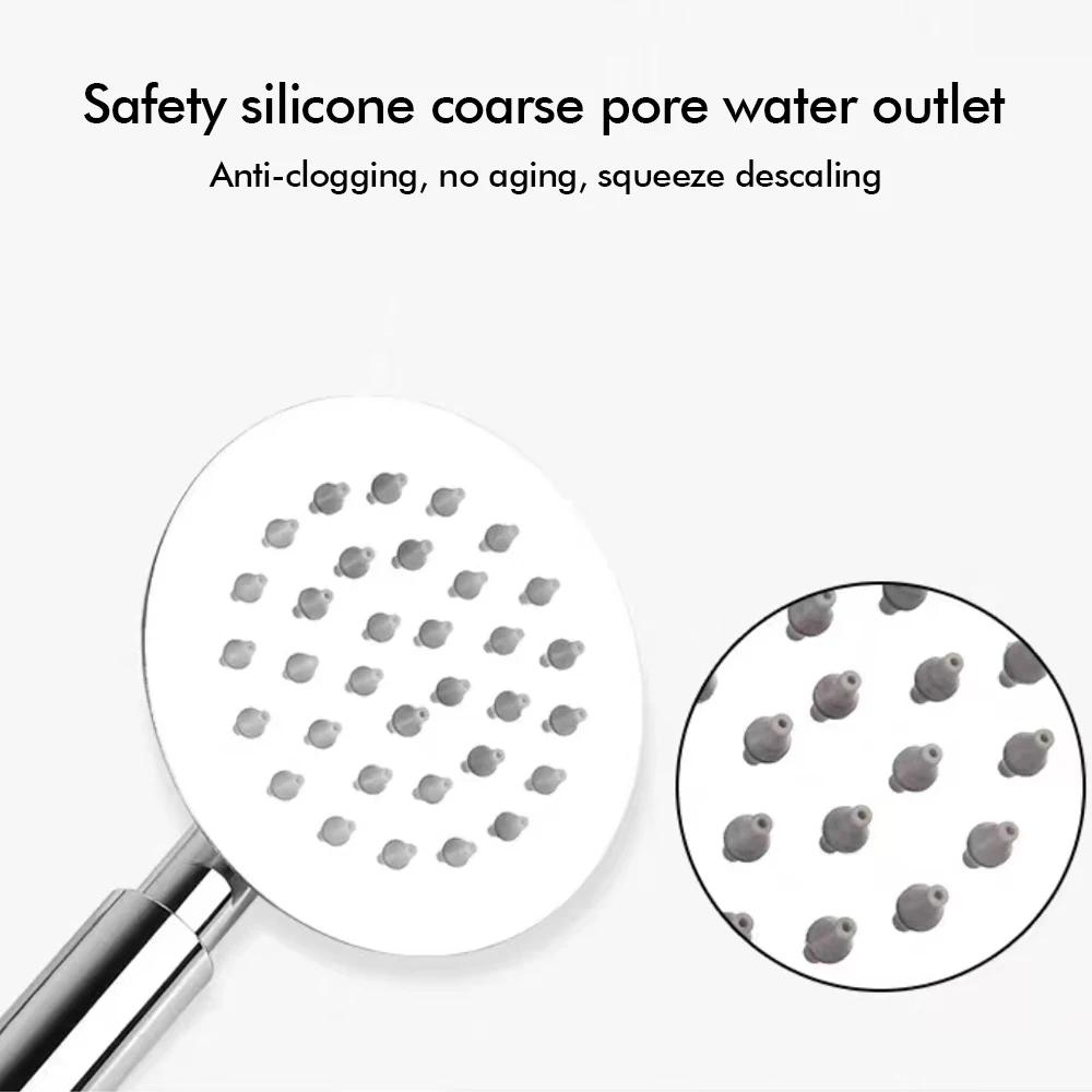 Gunmetal Hand Shower Round Head High Water Pressure Bathroom Portable Handheld Shower 304 Stain Steel Accessories