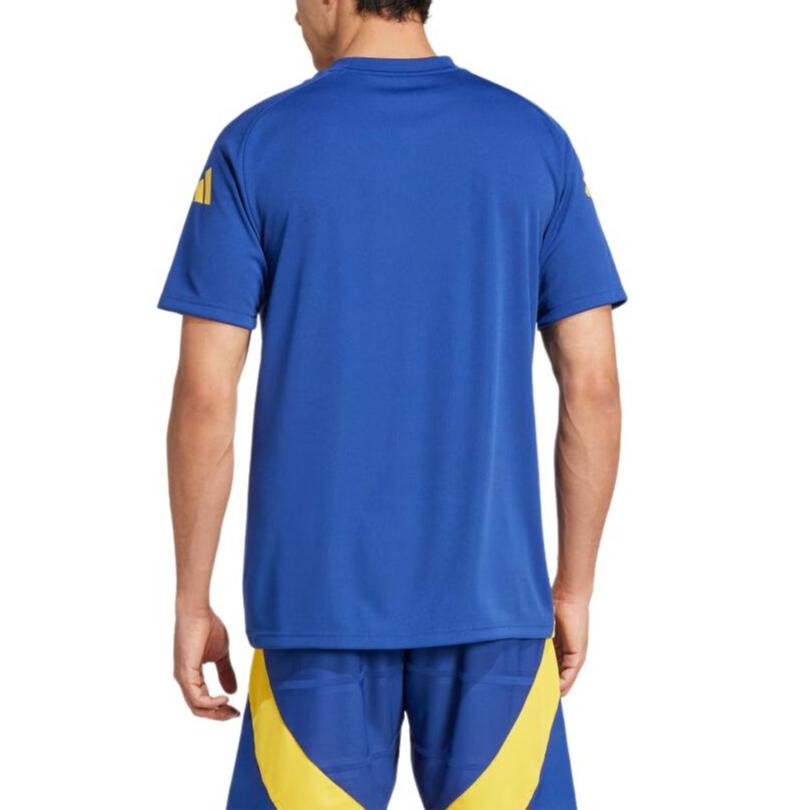 Adidas Španělsko Euro Cup Tréninková Colorblock Crew Neck Krátký Rukáv Fotbalový Dres Pánské Topy Vítězně Modrá IW7891