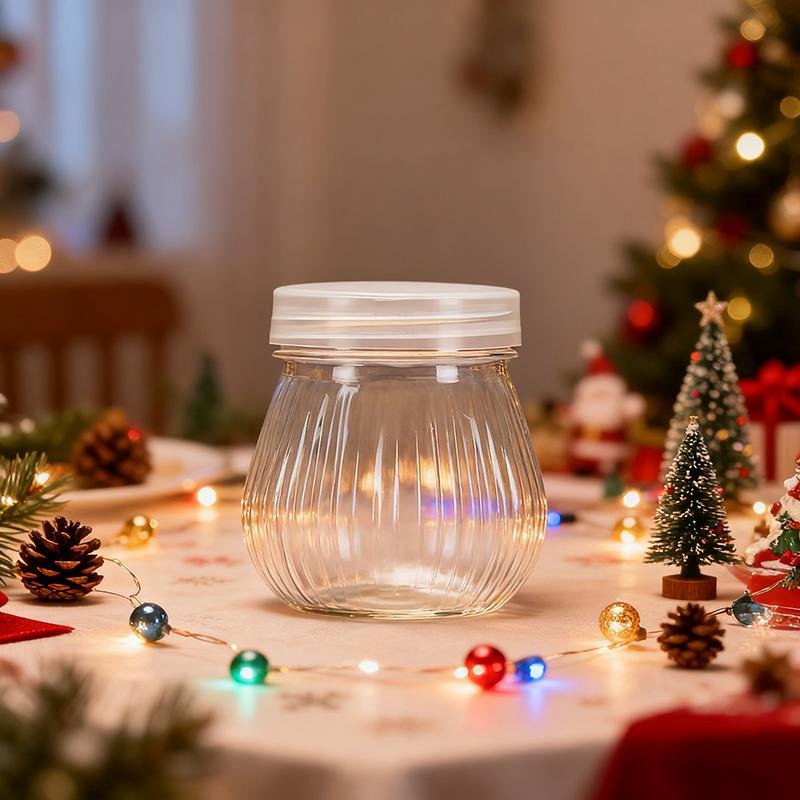 WTEMPO DIY Empty Decorative Jars Transparent Plastic Jars with Smooth Screw-on Lids Home Mini Items Organization and Storage Jars