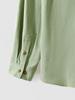 ZAFUL Men's Minimalist Style Cotton and Linen Textured Front Pocket Design Half Button Stand Collar Pullover Long Sleeves Shirt