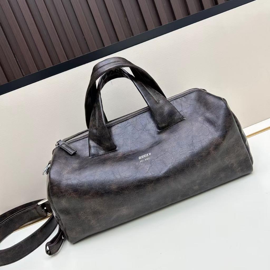 Přeshraniční nová retro taška BD z hovězí kůže první vrstvy s velkou kapacitou, pravá kůže, univerzální přenosná taška na polštář, velká taška pro dojíždění