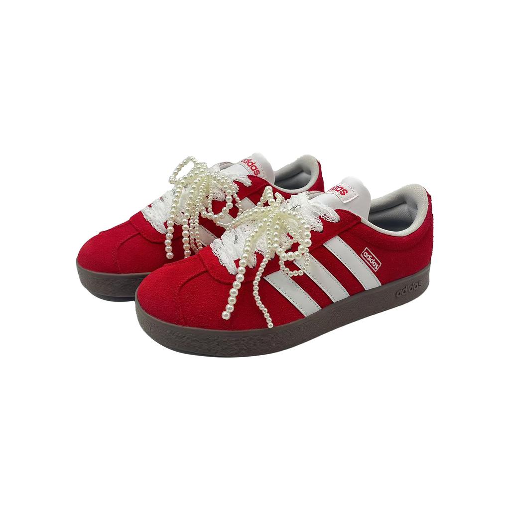 Adidas Passion Pearl, Sweet Style Lightweight Low top Skateboard Shoes Women's Red White HQ1802(Team1230-)