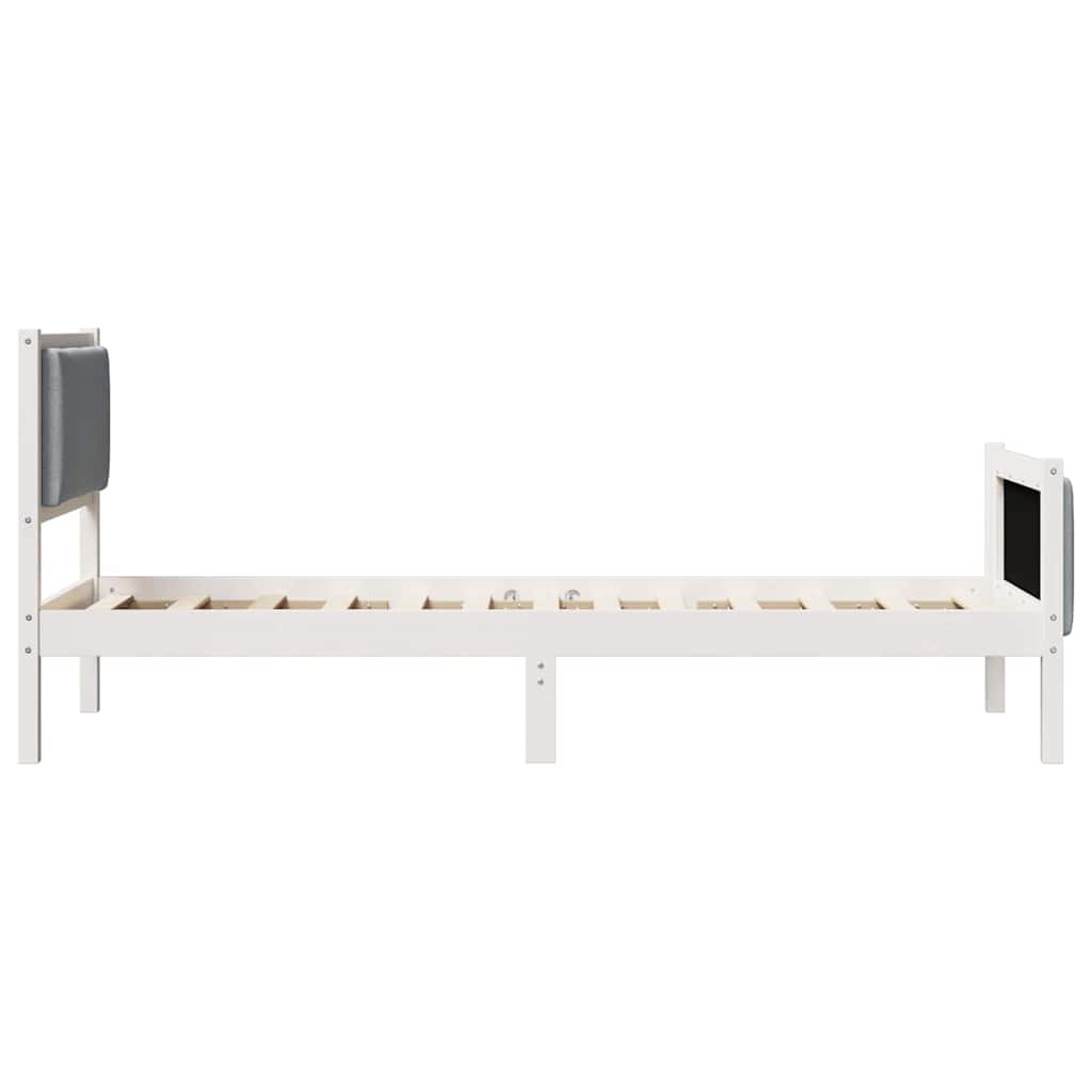Bed Frame with Headboard Light Grey 75 x 190 cm Fabric