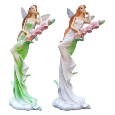 Lily of Valley Fairy Statue Tabletop Ornament Centerpiece Collecting Decorative
