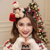 Vibrant Colors Reindeer Hairband Plush Texture Holiday Headwear  Winter Celebration