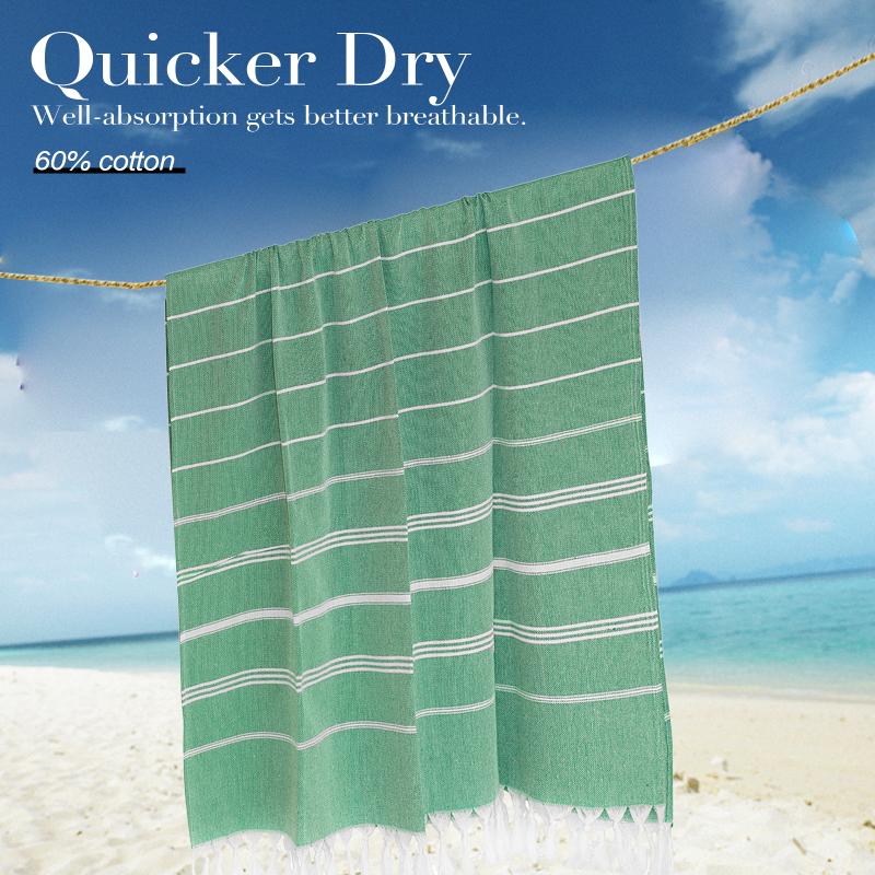 Prosop de plajă turcesc 2 buc. Prosop de baie ultra ușoare super absorbant cu ciucuri pentru înot camping