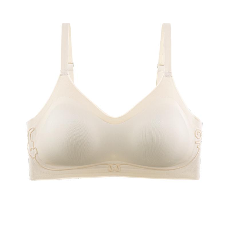 

Traceless thin jelly glue women s soft support upper support gathering glossy anti-sagging beautiful back steel-rimless underwear bra S