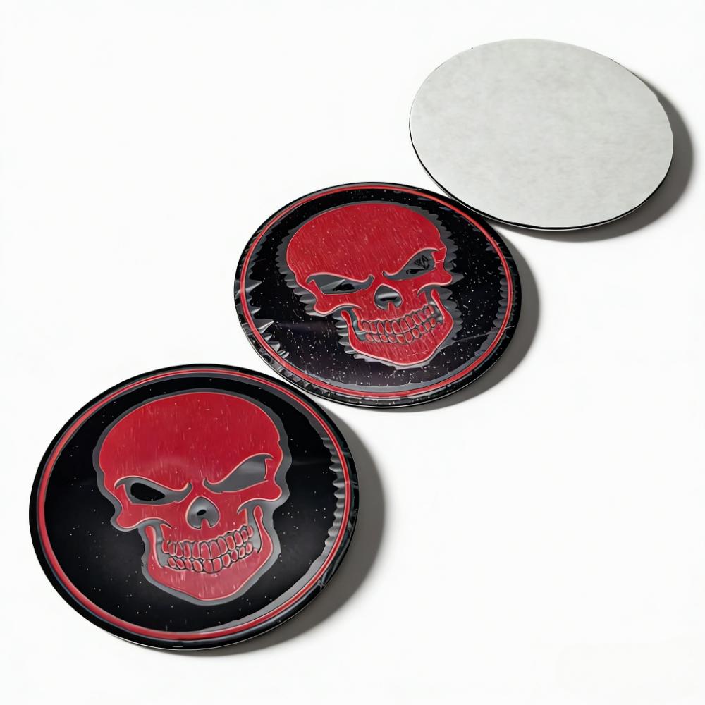4 szt. 45 MM 56 MM Emblemat z logo czaszki Naklejki samochodowe Akcesoria do kołpaków środkowych piasty koła kołpaka felgi osłony przeciwpyłowe Odznaka Wymiana