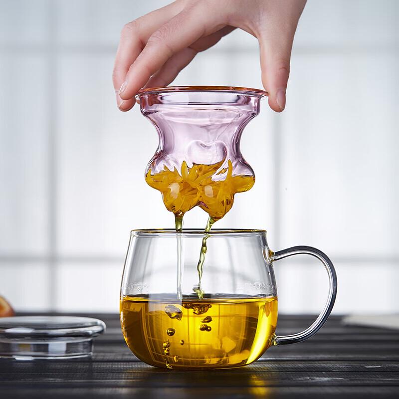 Cat Paw Heat-Resistant Glass Tea Infuser Mug