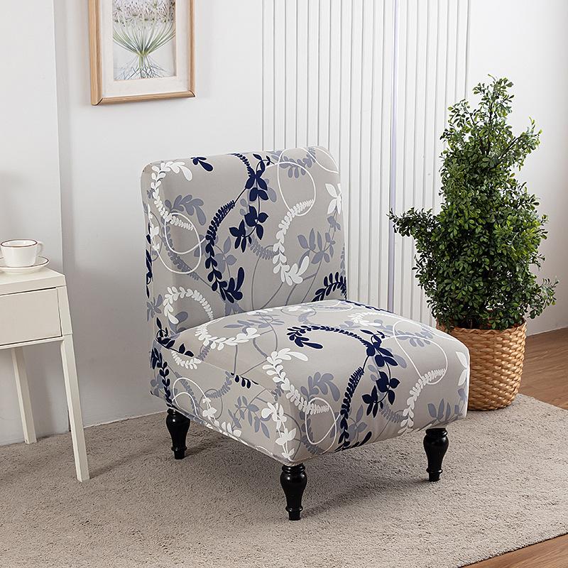 

Эластичный чехол на стул с принтом Маленький чехол на одноместный диван без подлокотников Чехол для стула с короткой спинкой для отеля, ресторана Short-backed fat man chair cover