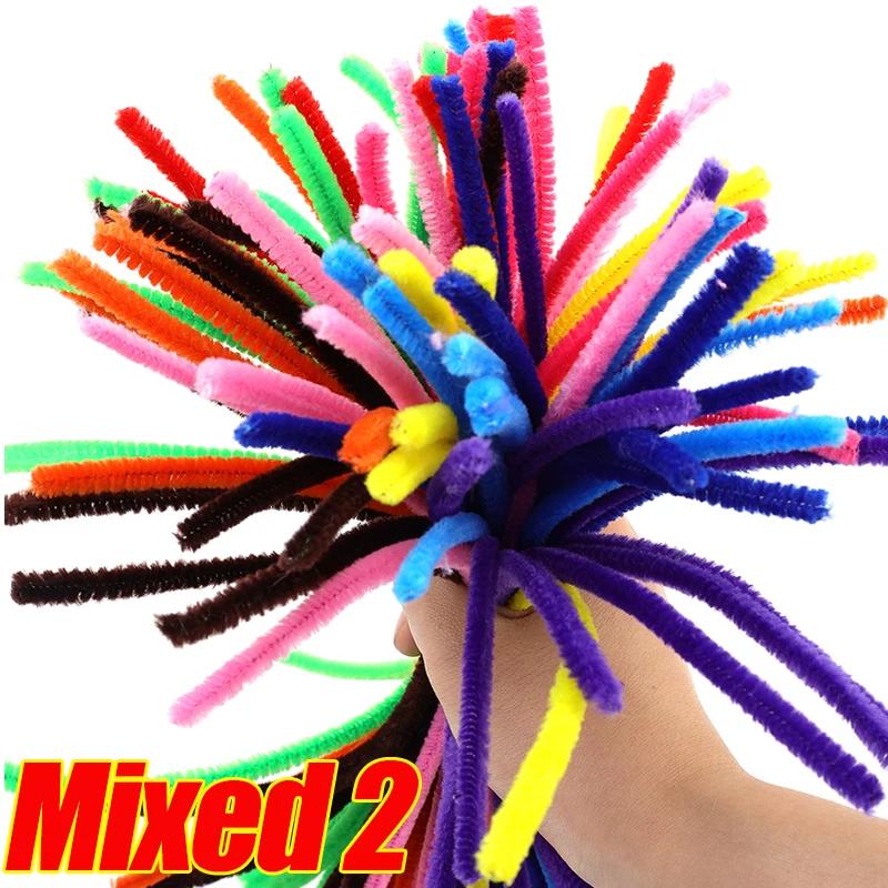 DIY Plüsch Chenille Stäbe Stiel Pfeifenreiniger Plüsch Lametta Stiele Drahtstiele Kinder Lernspielzeug DIY Bastelbedarf Großhandel