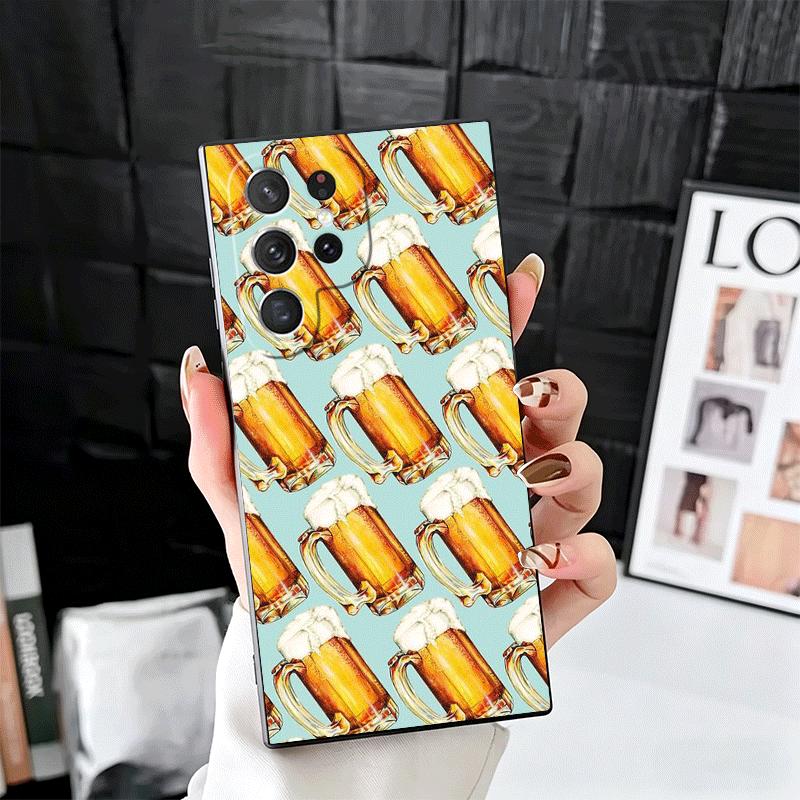 

Funny Beer Bubble Summer Soft Phone Case for Samsung Galaxy S26 S25 Edge S24 Ultra S23 Plus S22 S21 FE S20 Black Cover Back Shel Samsung S24
