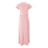 Women Solid Color Turn Back Short Sleeve Round Neck Irregular Dress Minimalist Elegant Slim