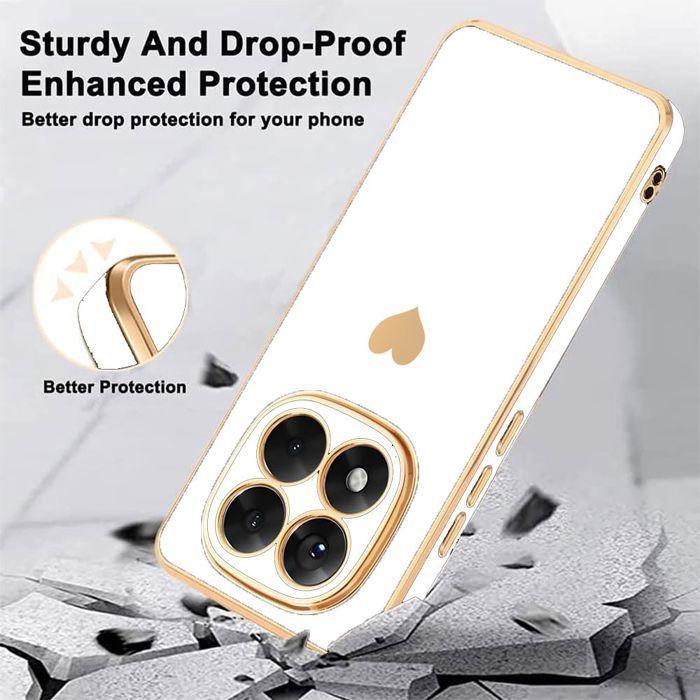 Coque pour Xiaomi Redmi Note 15 Pro 5G, Silicone Motif Cœur Anti-Rayure Slim Souple Blanc