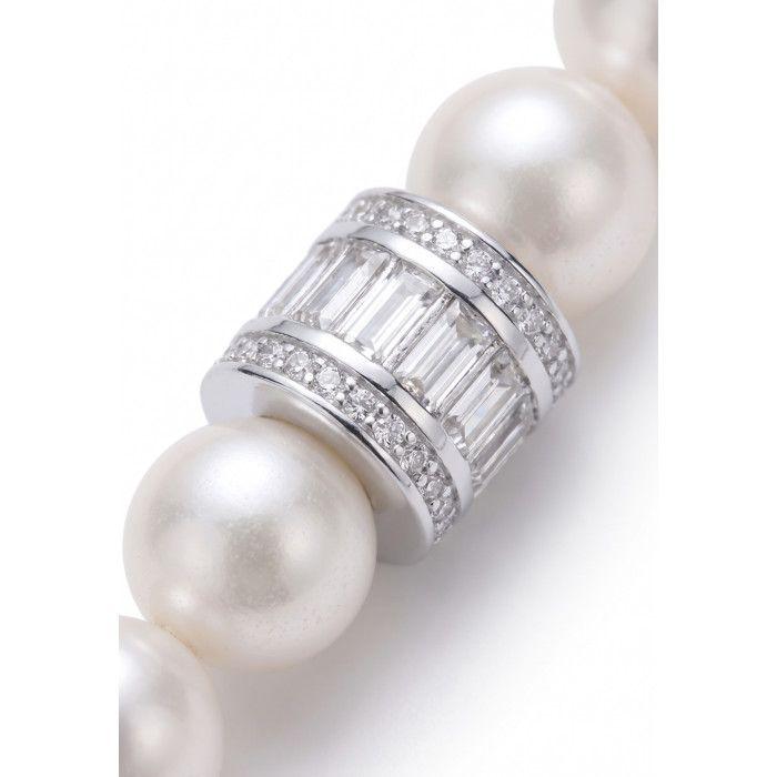 Bracelet - PEARLS & COLORS - BARREL - Freshwater Pearls 5-6 Mm - 925 Sterling Silver - Length 18 Cm