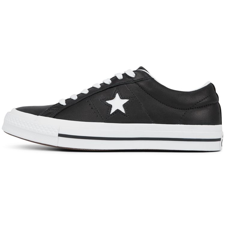 Converse One Star Series Leather Low Top Comfortable Sneakers Unisex Sneakers Black White 163385C