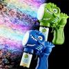 Non-Toxic 6-Hole Dinosaur Bubble Machine Electric Bubble Gun With Light Fully Automatic Bubble Gun Automatic Soap Blower Outdoor Game Toy
