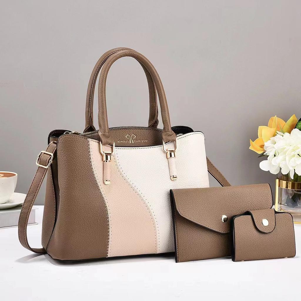 Women's Bag Three Sets of New Color Contrast Handbag Large Capacity Mother Fashion Women's Bag Foreign Crossbody Bag Women's Shoulder Bag