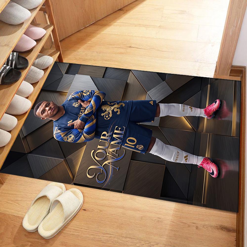 Mbappe Customize Your Name Floor Rug Office Rug Perfect For Game Room Balcony Playrooms Hallway Antislip Carpet Decorate Offices