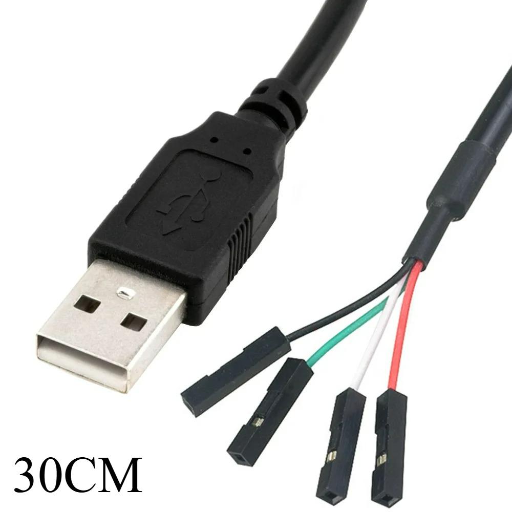 4*1Pin Motherboard Female Header Dupont Extension Cable 0.3M Compatible USB2.0 Male Female Wire PC Mainboard Front USB Adapter