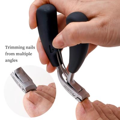 1pc G31 Premium Nail Clippers, Modern Design with Stainless Steel Blade, Concave Edge & Wide Opening for Thick Nails, Anti-Splash Long Handle
