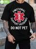 Large Men's Humorous T-shirt: Emotional Support Husband - The Perfect Gift for Him - Men's Summer Casual  Round Neck Top - Me...