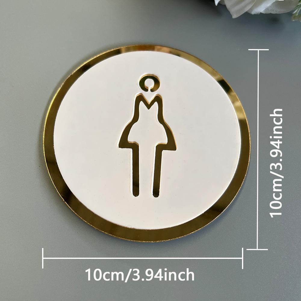 10cm Acrylic Toilet Signs Women Men Bathroom Door Plates Symbol for Hotels Shops Parking Lots,Shopping Centers