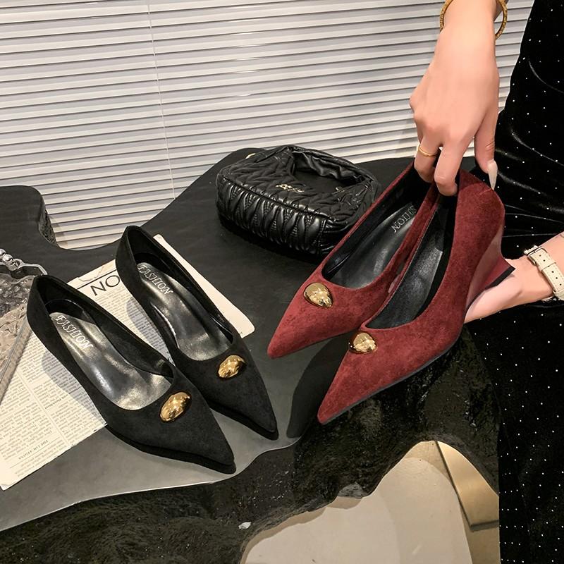 Spring New Style Autumn Pointed Toe Women Sexy Shallow Slip On Pumps Shoes Fashion Thin High Heel Ladies Elegant Dress Shoes