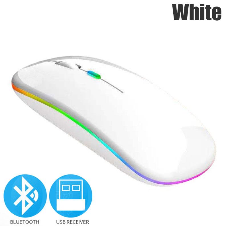 Souris Sans Fil Bluetooth 5.0 Avec Lumière RGB Rechargeable par USB Pour Ordinateur Portable PC Macbook Souris Gaming 2.4GHz 1600DPI