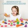 Montessori Toys Wooden Color Sorting Stacking Rings Toy Rainbow Peg Dolls Counting Toys Circular Building Blocks for Toddlers