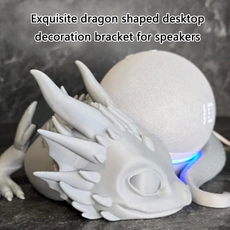 3D Printed Lying Baby Dragon Speaker Holder Stand for 4/5 3D Printed Desktop Decoration