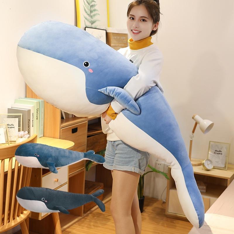 Giant Whale Plush Toy Pillow Soft And Squishy Ocean Animal Stuffed Doll For Kids Handcrafted With Care