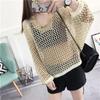 Women's Loose Batwing Sleeve V-Neck Knit Top - Korean Style for Spring/Summer