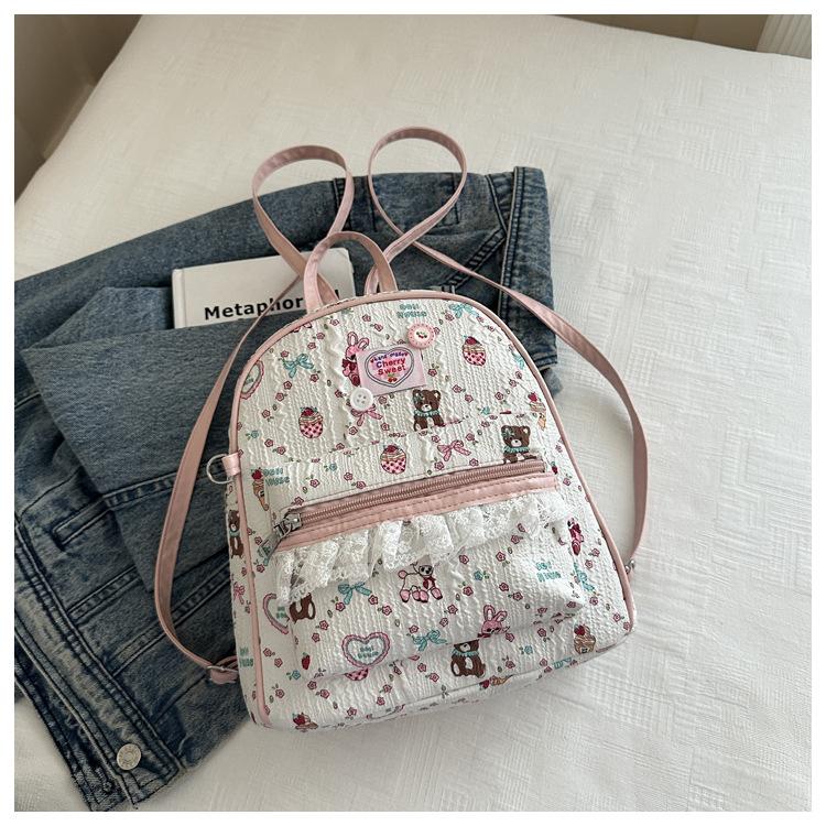 Schoolbag high-end sense large-capacity cartoon backpack bag female 1011 new travel backpack college student class schoolbag