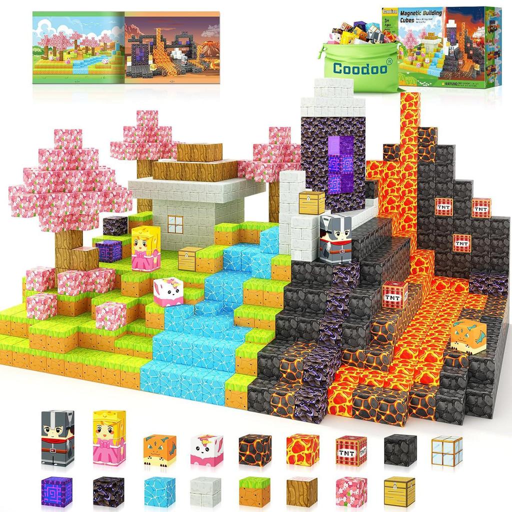 Cross MC Minecraft Magnetic Cube Puzzle: Educational Magnetic Blocks for Kids