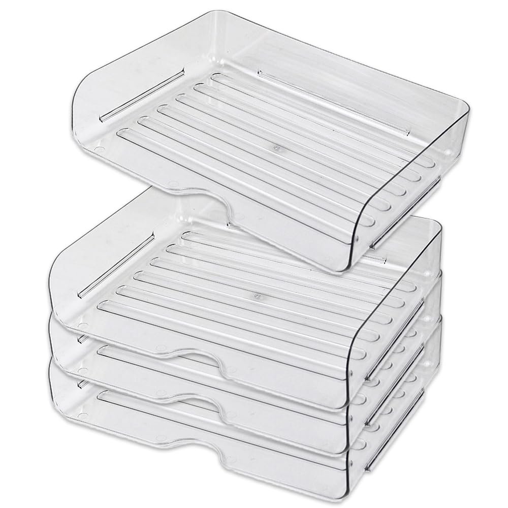 Кейс для документов HIRAISM формата А4 Горизонтальное хранение документов Настольный лоток Стойка для хранения документов Прозрачный пластик Штабелируемый 4 яруса 7240₽