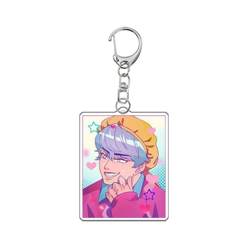 Demon Hunters Huntrix Kpop Saja Boys Acrylic Keychains Jewelry Rumi Zoey Jinu Mira Acrylic Pendant Keyring Decoration Fans Gifts