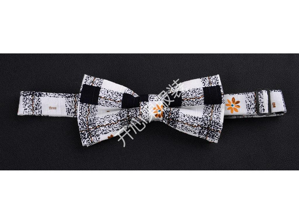Men's Slim Fit Floral Retro Cotton Linen Bow Tie - Unisex Hong Kong Style for Weddings and Casual Workwear