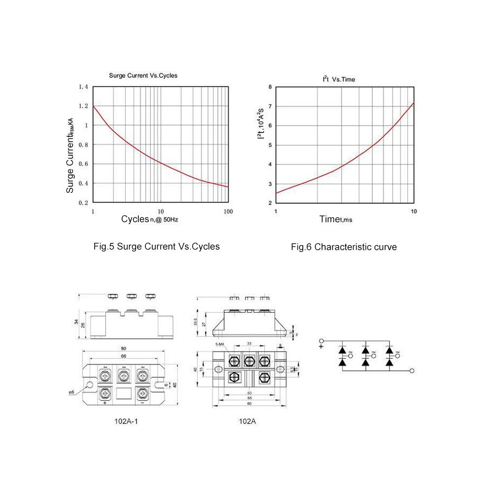 MDS100A 1600V Diode 3Phase Rectifier Large Power Bridge Rectifier 600~1600V