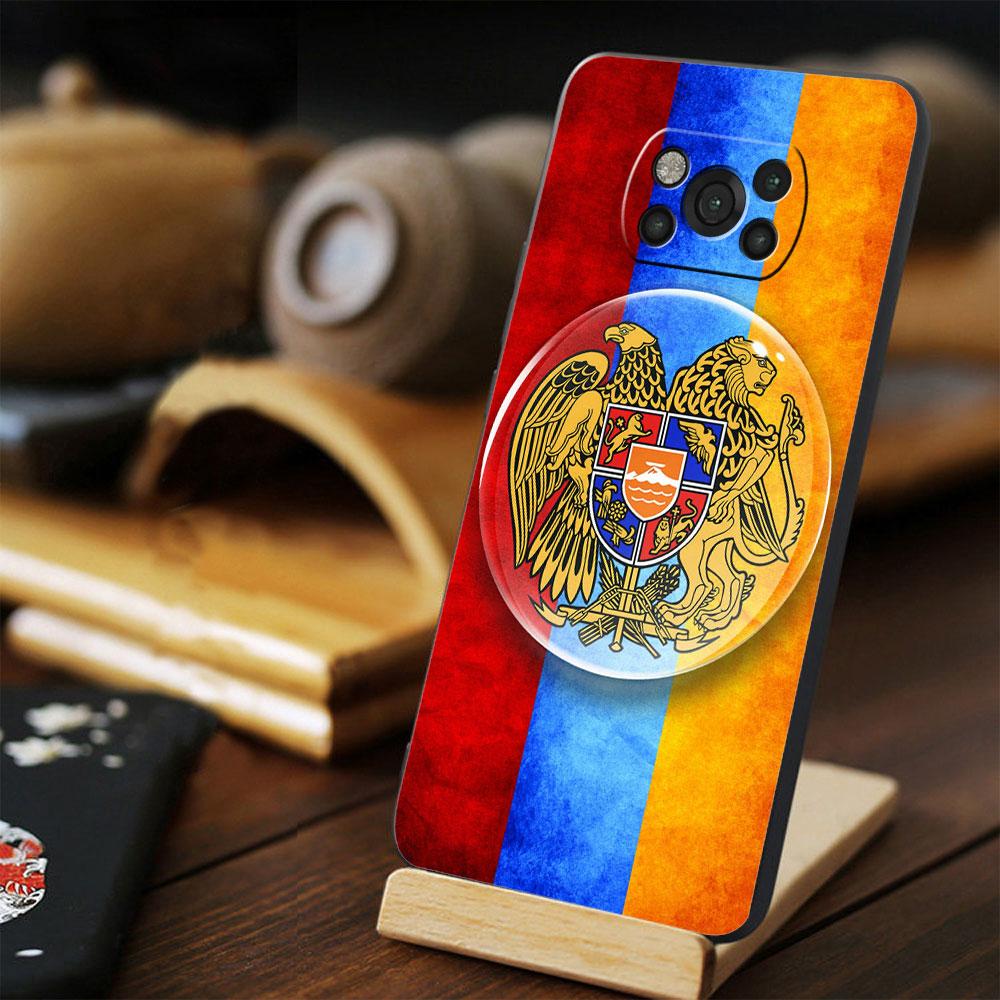 For Xiaomi POCO X4 9T 11T 10T M4 Pro 5G MI 11 Lite M3 X3 NFC F4 GT F3 Armenia Armenians Flag Phone Case Smartphone Black