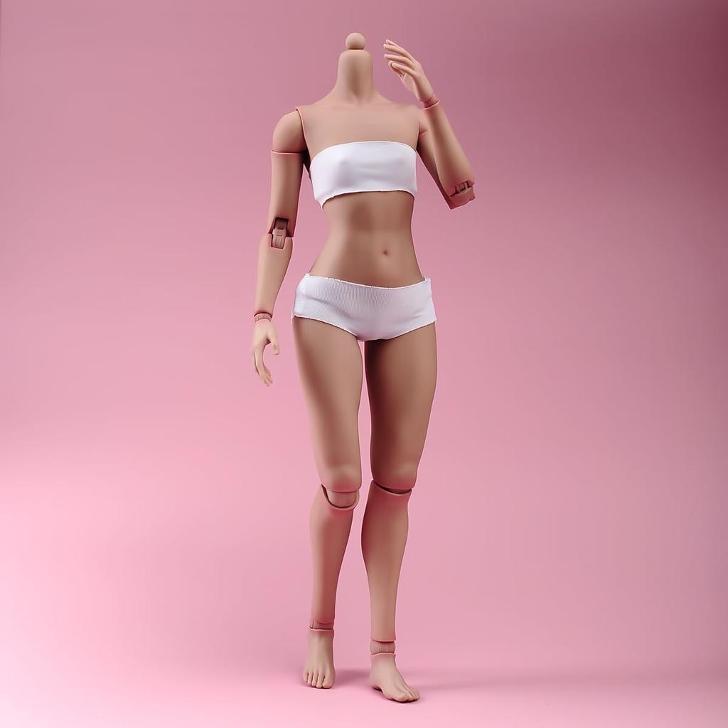 Scale Female Action Figure Flexible Joint Action Figure Body Model with Various Detachable Leg and Hand Accessories Tan Model 1/6 Body, 12-Inch (Light