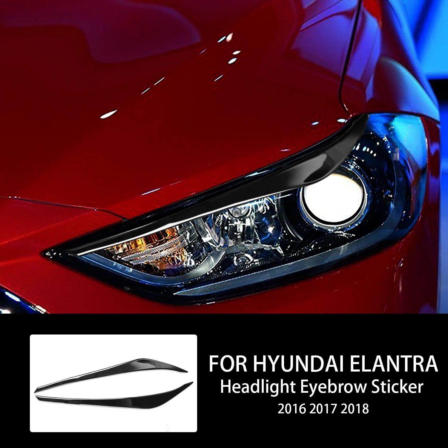 

Для Hyundai Elantra 2016 2017 2018 автомобильные фары брови веко ресницы пианино черная наклейка авто аксессуары для внешнего стайлинга